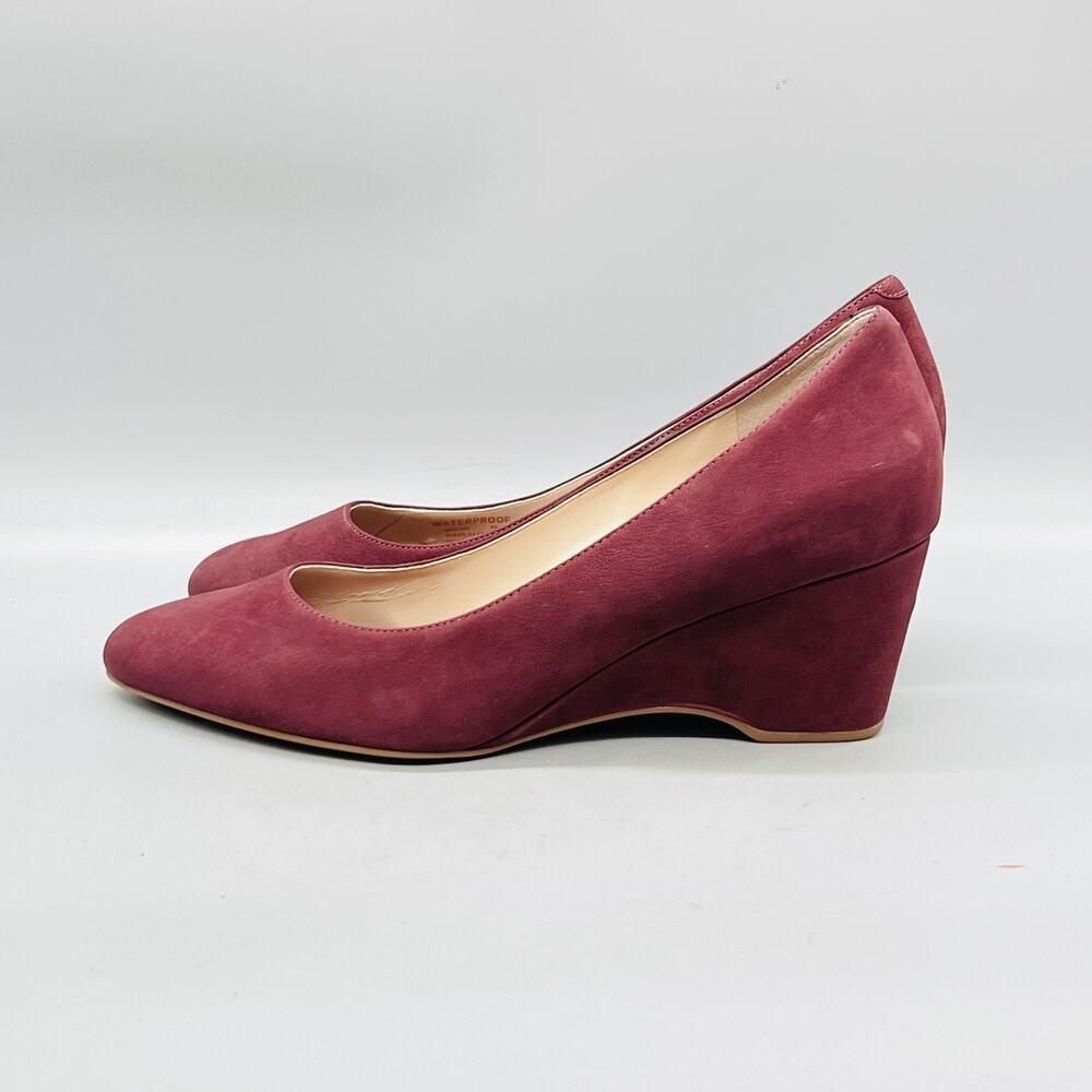 Cole Haan Shoes Womens 9 Purple Suede Waterproof Grand OS Wedge Pumps Round Toe - Picture 4 of 11